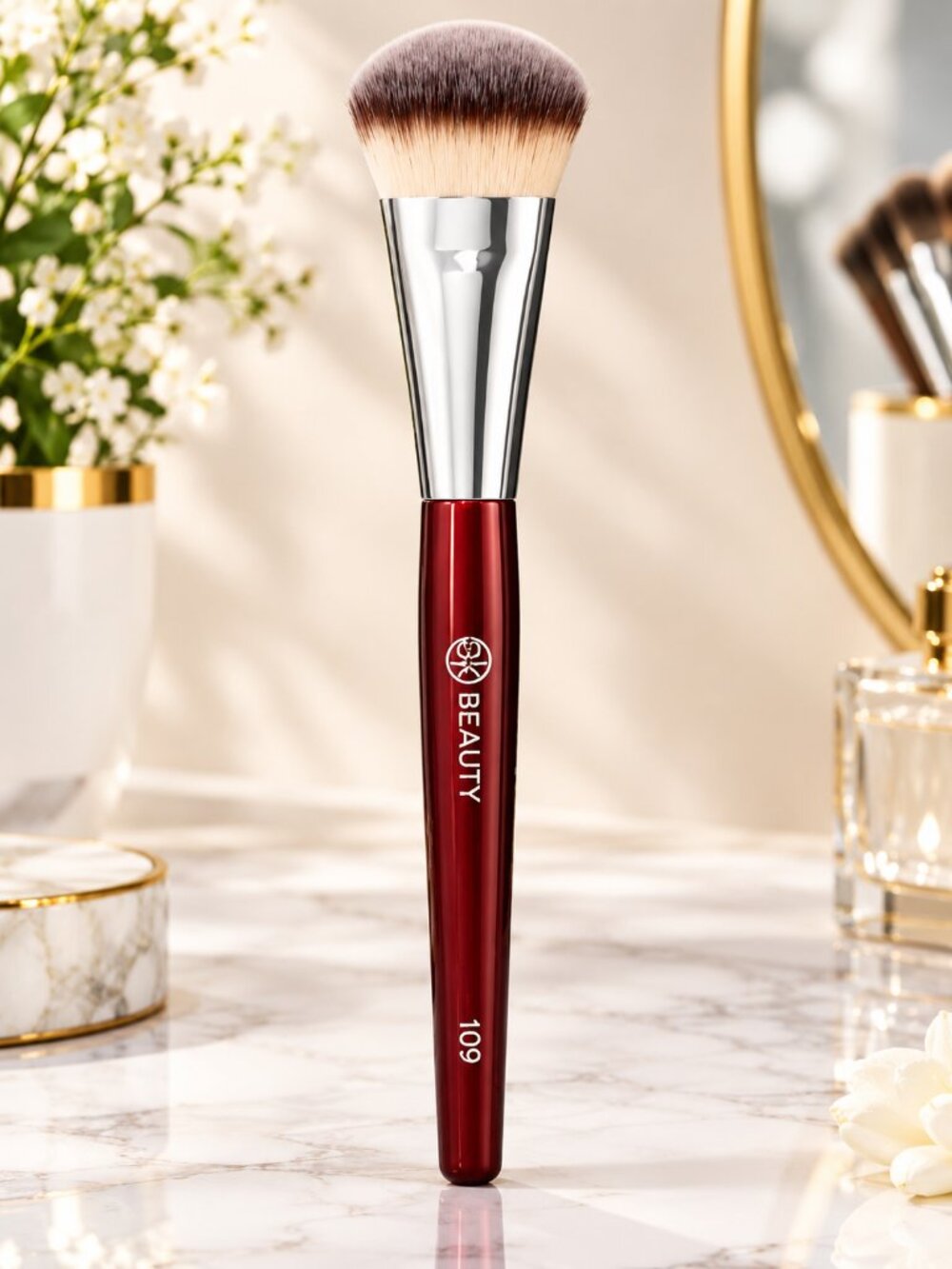 BK BEAUTY 109 Mini Contoured Foundation Brush – New